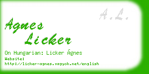 agnes licker business card